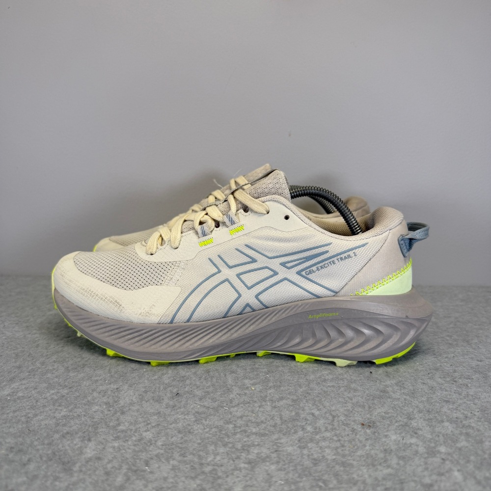 Asics Gel-Excite Trail 2 Womens Shoes Size 8.5 Cream Grey Lime Sneakers 1012B412